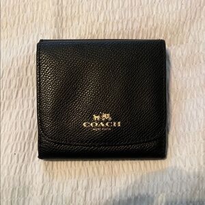 Coach Black Textured Leather Wallet